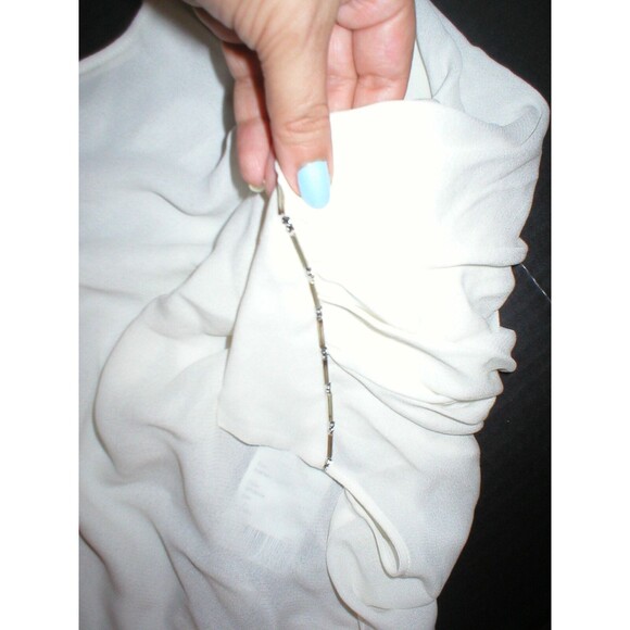 NWT $575 Silk Escada Designer White Blouse Top 40 Womens 10 M New Crystals Work - Picture 7 of 8